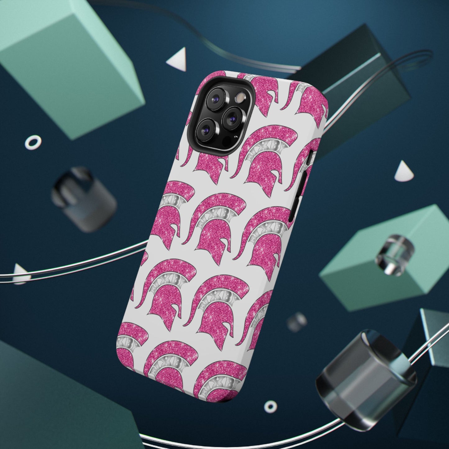 Bixby Spartan Pink Bling Logo Impact Resistant iPhone Case