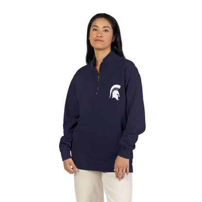 Bixby Spartans White Helmet Quarter-Zip Pullover Comfort Colors Tee