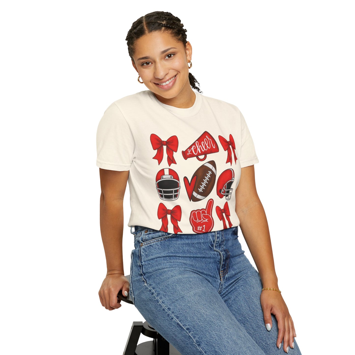 Cheer and Football Comfort Colors Tee