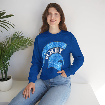 Bixby Spartan Helmet Bling Gildan Sweatshirt