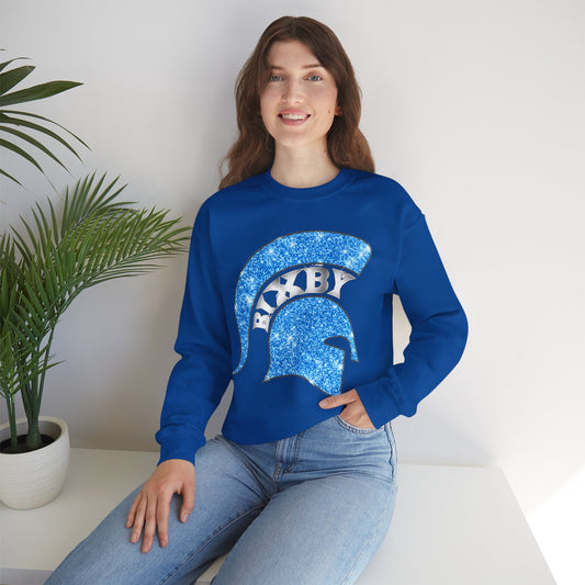 Bixby Spartan Helmet Bling Gildan Sweatshirt