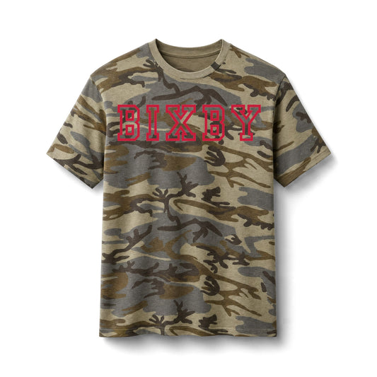 Bixby Spartans Camo With Pink Bow Graphic Tee