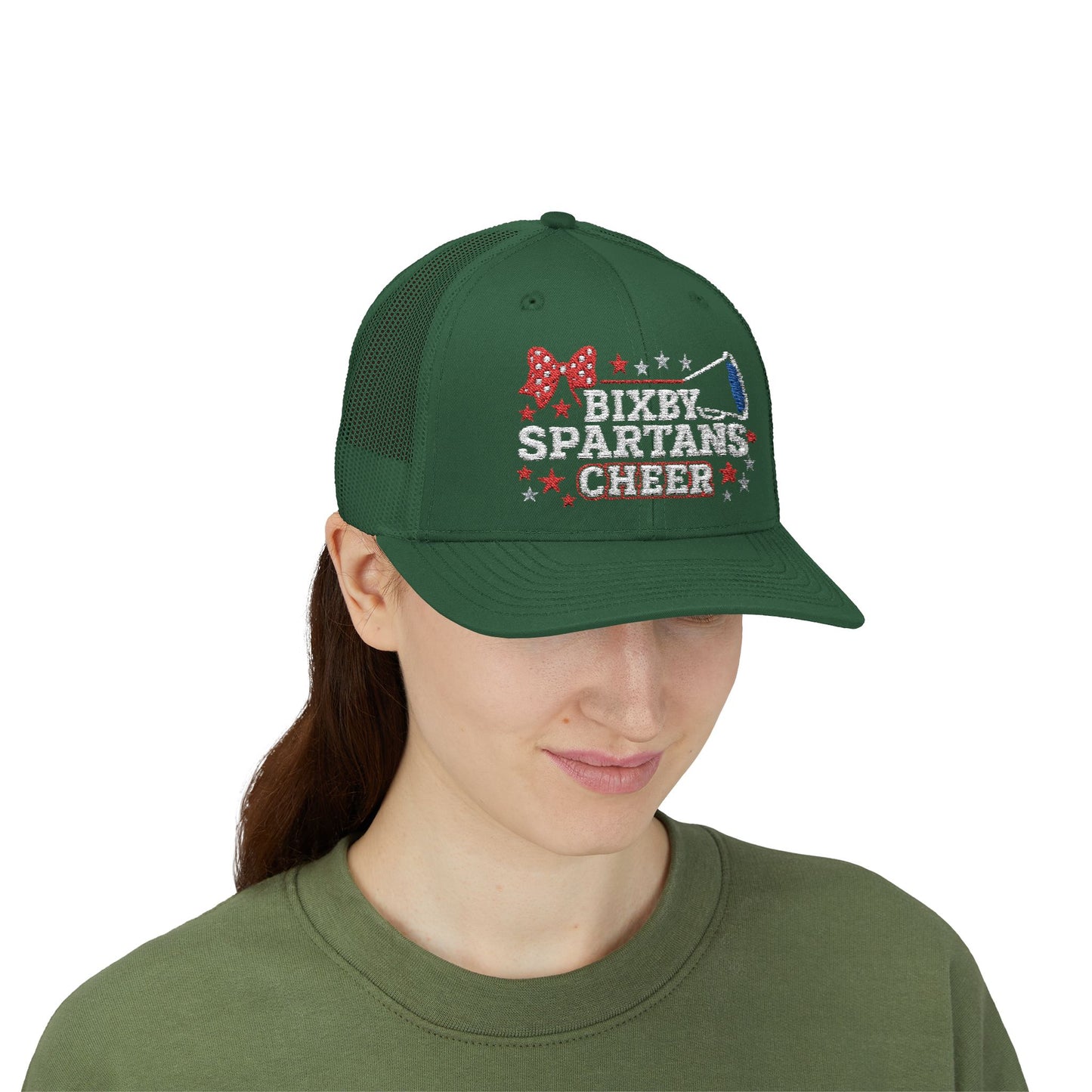 Bixby Spartans Cheer Embroidered Trucker Snapback