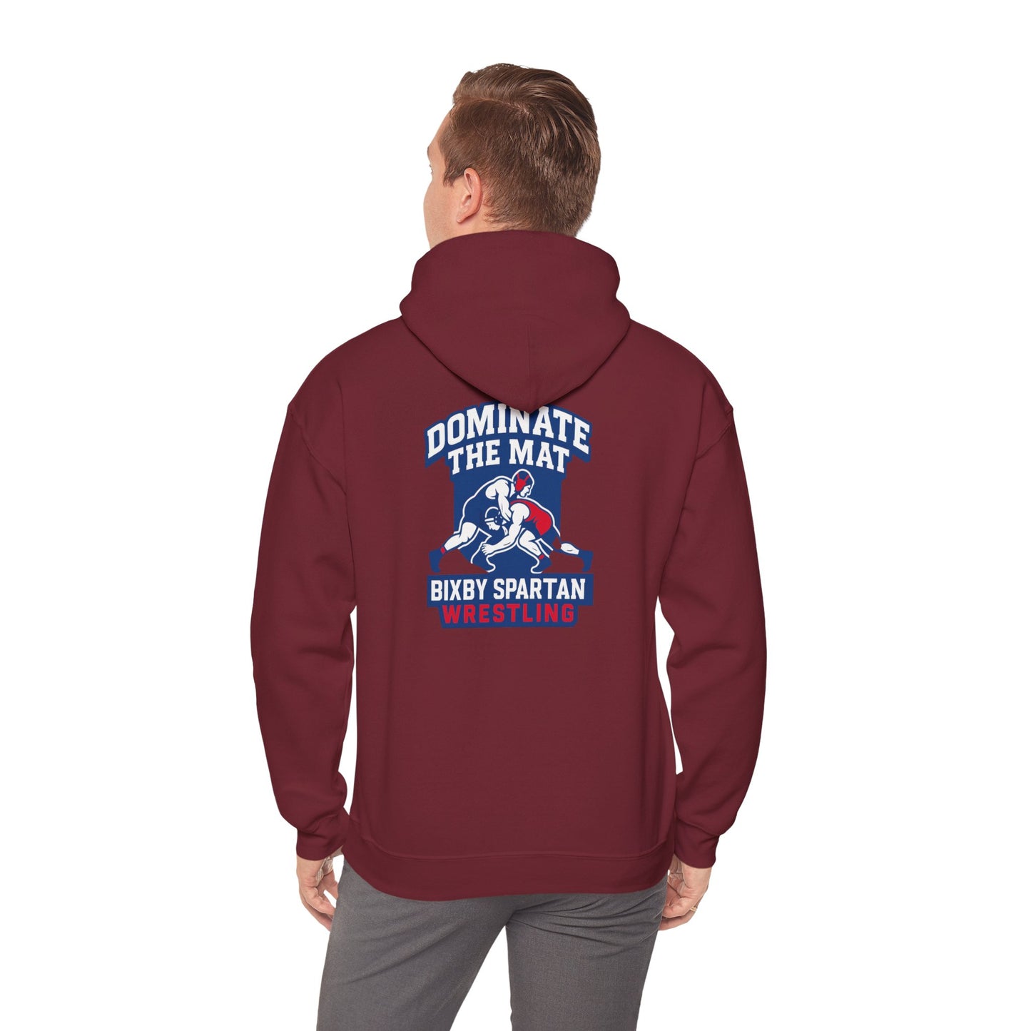 Dominate The Mat Spartan Wrestling Gildan Hoodie