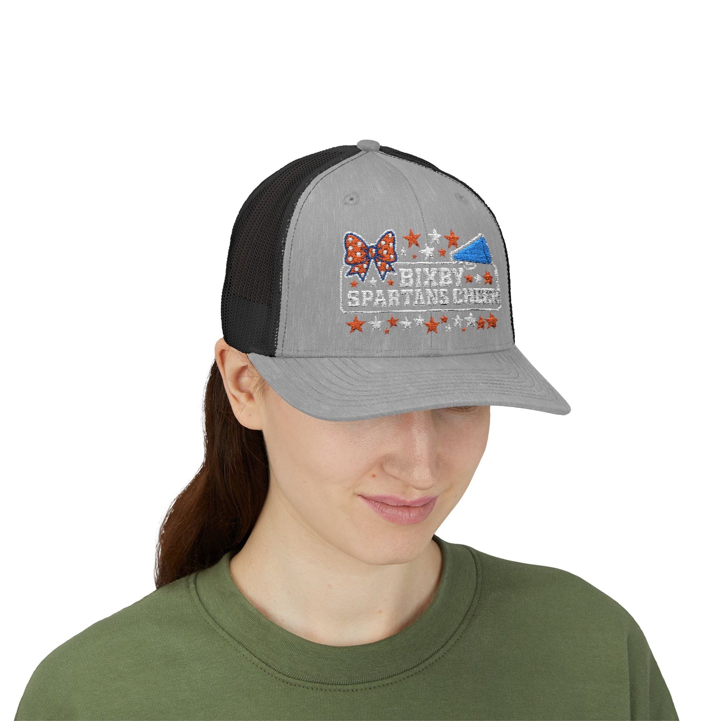 Bixby Spartans Cheer Embroidered Trucker Snapback