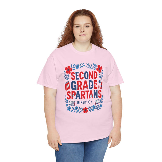 Floral Second Grade Spartan Gildan Tee