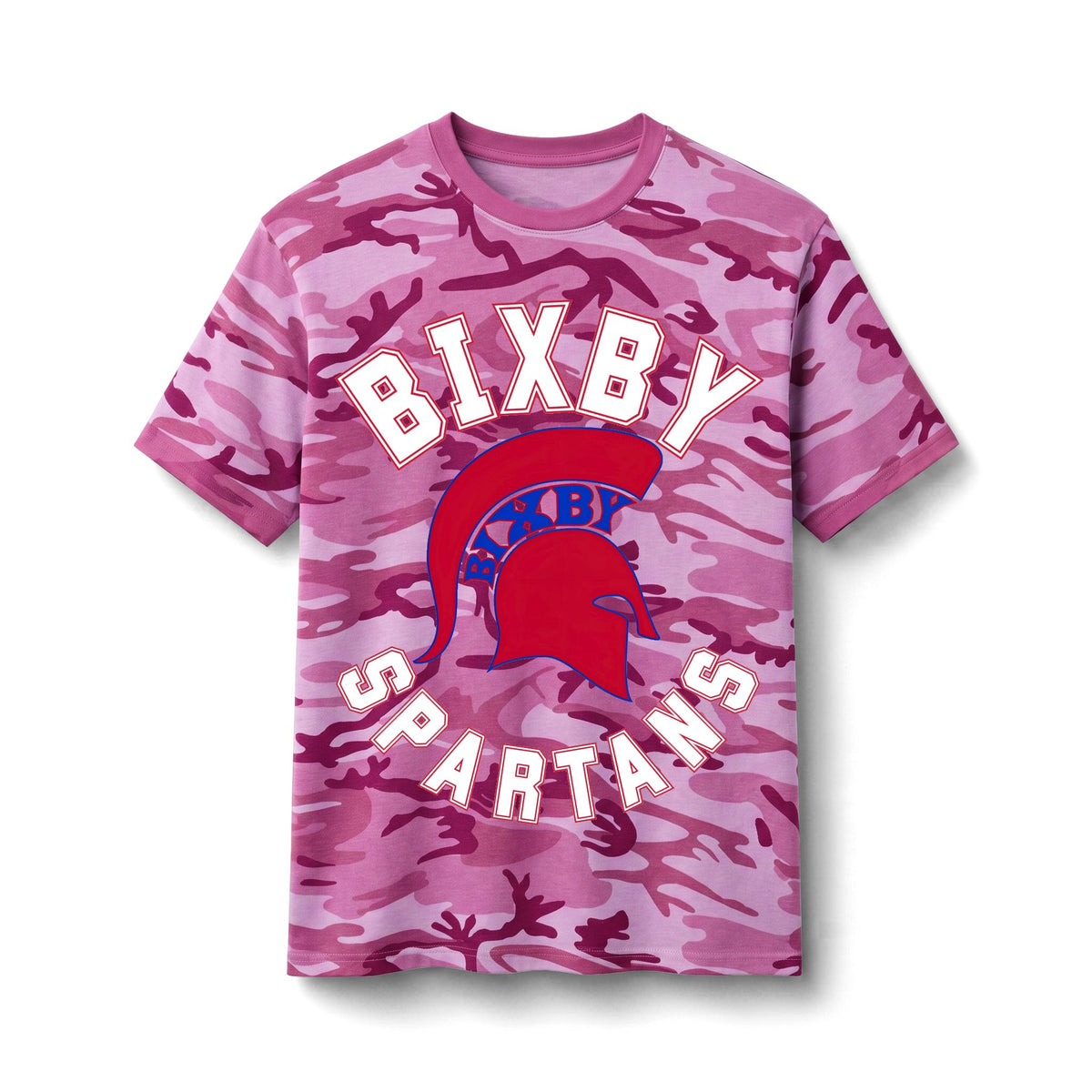Bixby Spartans Camo - Kids School Spirit Cotton T‑ Tee