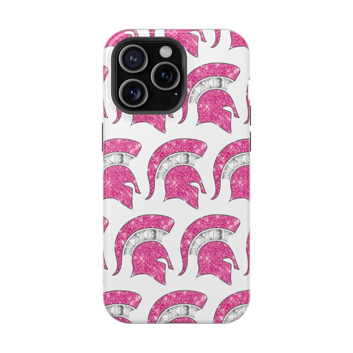 Bixby Spartan Pink Bling Logo Impact Resistant iPhone Case