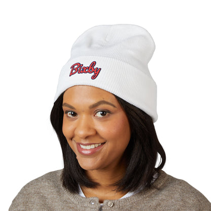 Bixby Spartans Embroidered Cuffed Beanie, Red Script Bixby