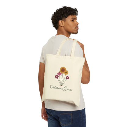 Oklahoma Grown Wildflower Canvas Tote Bag