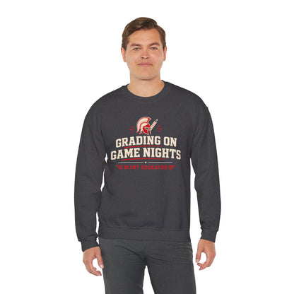 Bixby Spartans Grading On Game Nights - Funny Teacher Game Night Gift Sweatshirt