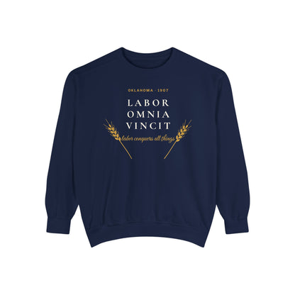 Labor Omnia Vincit Oklahoma Crewneck Sweatshirt | Comfort Colors