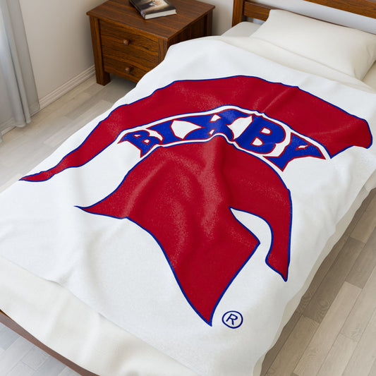 Spartan Red Logo Velveteen Plush Blanket