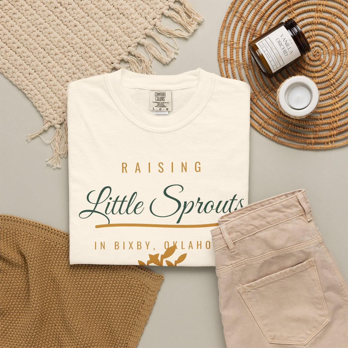 Raising Little Sprouts in Bixby Comfort Colors Tee
