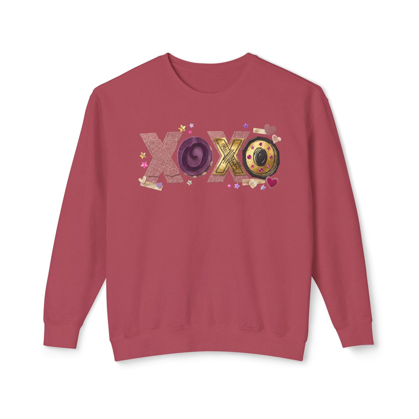 XOXO Candy Heart Graphic Comfort Colors Sweatshirt | Valentine Hearts Love Design