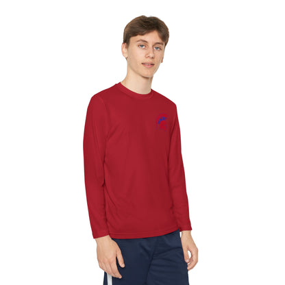 Spartan Red Logo Youth Long Sleeve Sport-Tek Tee