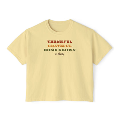 Thankful Grateful Home Grown Boxy Comfort Colors Tee
