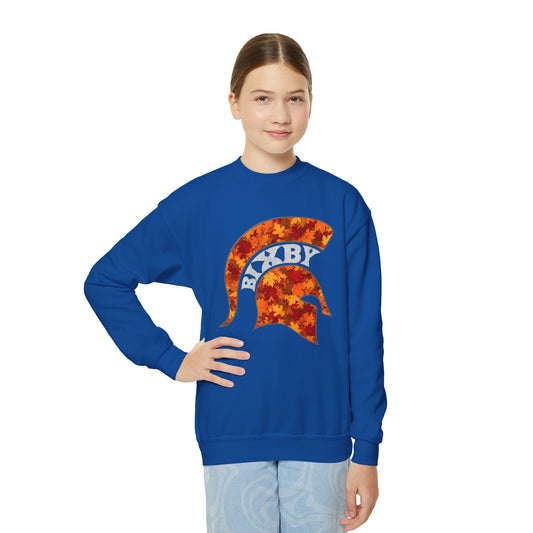 Bixby Spartan Fall Helmet Youth Gildan Sweatshirt