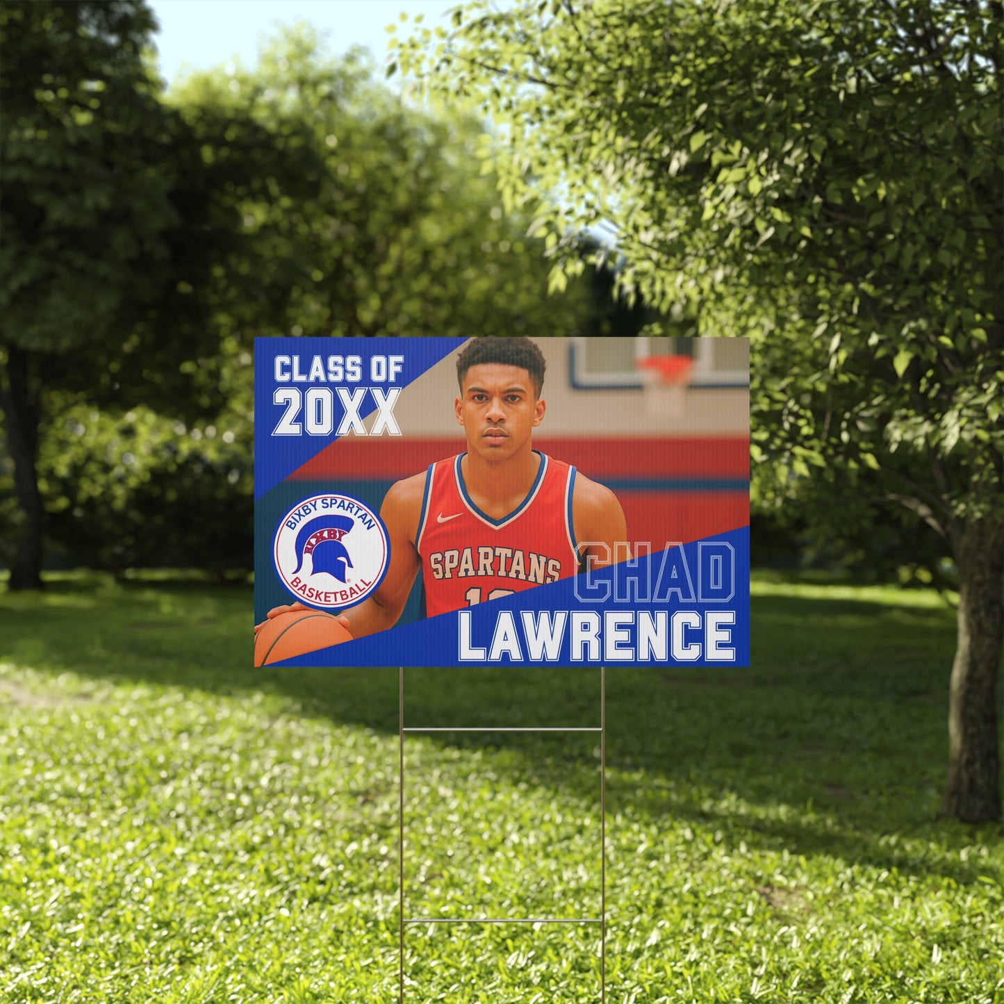 Bixby Spartan Basketball Yard Sign