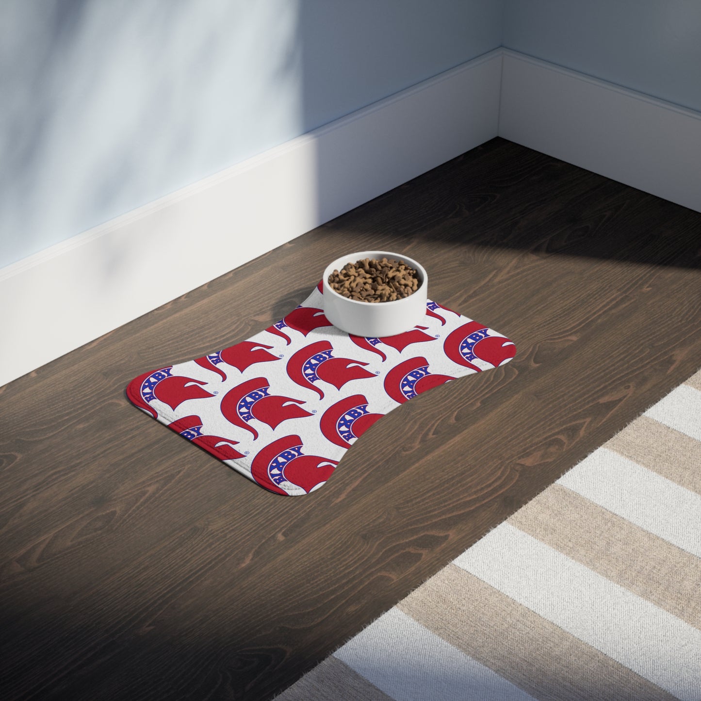 Spartan Red Logo Pet Feeding Mat