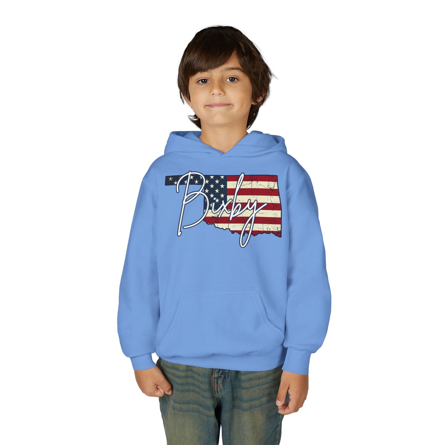 Oklahoma Flag Bixby Script Youth Hoodie