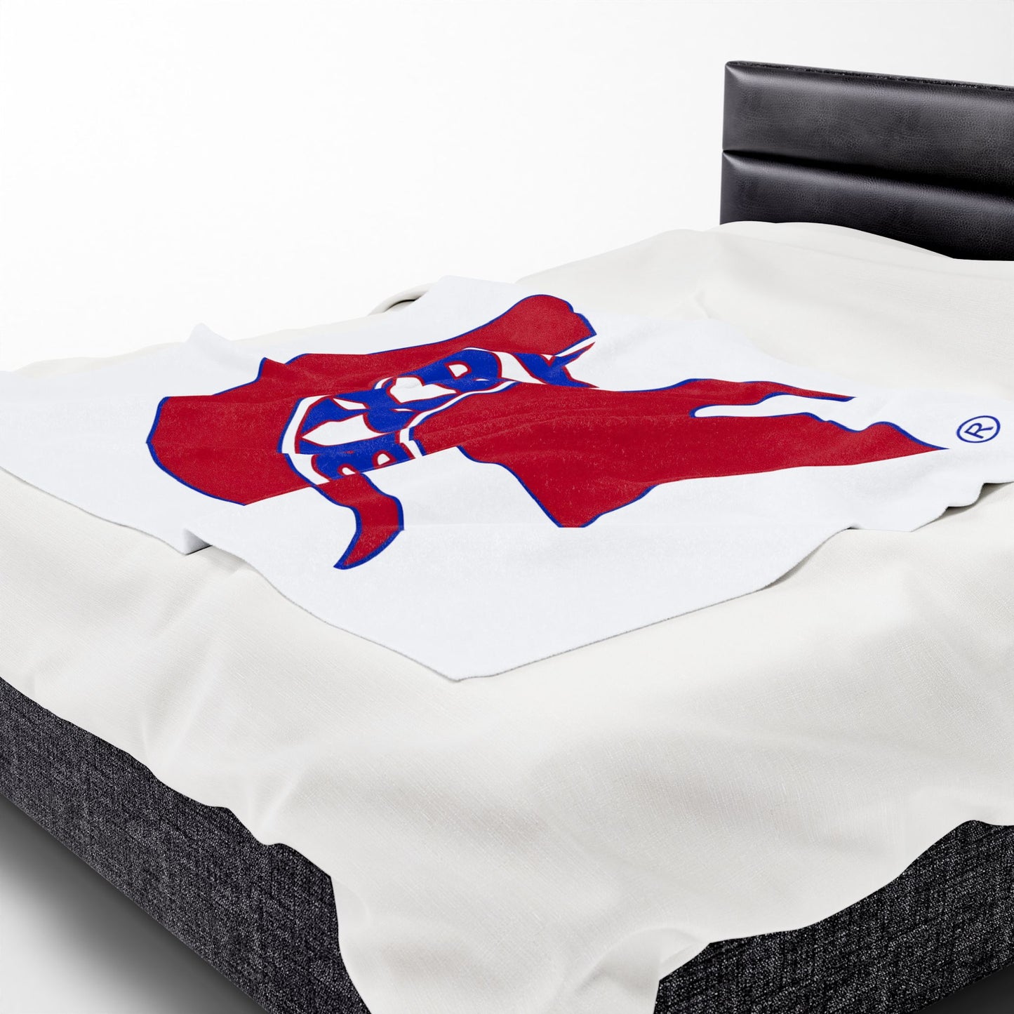 Spartan Red Logo Velveteen Plush Blanket