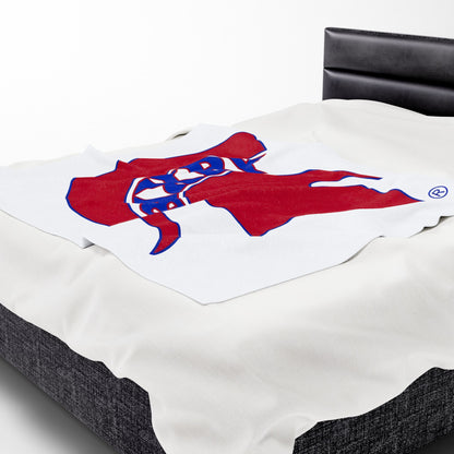Spartan Red Logo Velveteen Plush Blanket