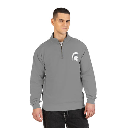Bixby Spartans White Helmet Quarter-Zip Pullover Comfort Colors Tee