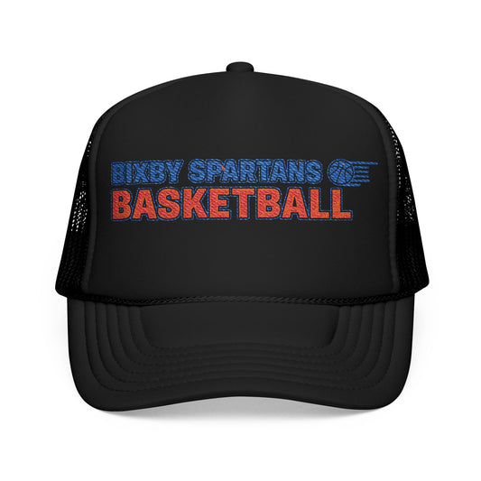 Bixby Spartan Basketball Embroidered Foam Trucker Hat