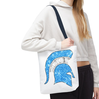 Bixby Spartans Blue Bling Polyester Tote Bag
