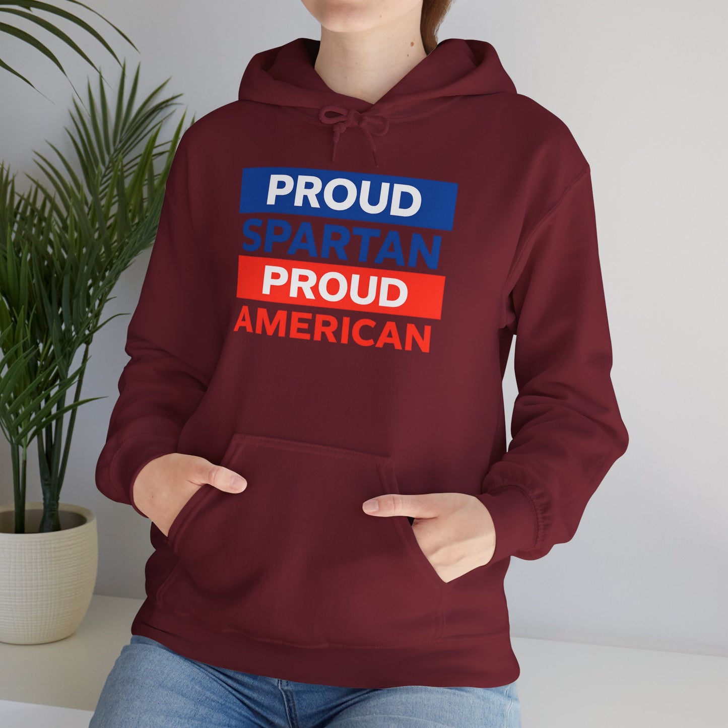 Proud Spartan Proud American Gildan Hoodie