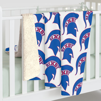 Bixby Blue Patterned Logo Comfy Sherpa Fleece Blanket