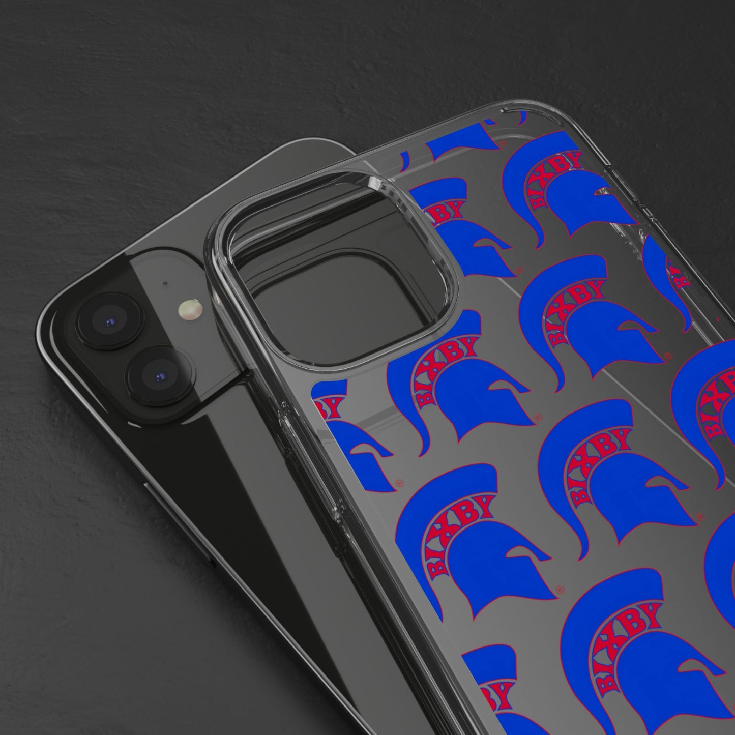 Spartan Blue Logo Clear Apple Phone Case
