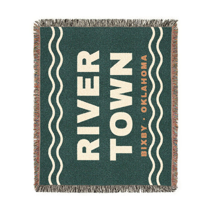 River Town Wave Woven Throw Blanket
