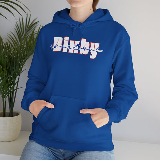 Bixby Spartans Cursive Gildan Hoodie