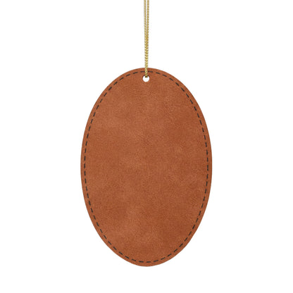 Bixby Garden Script Engraved Leatherette Ornament