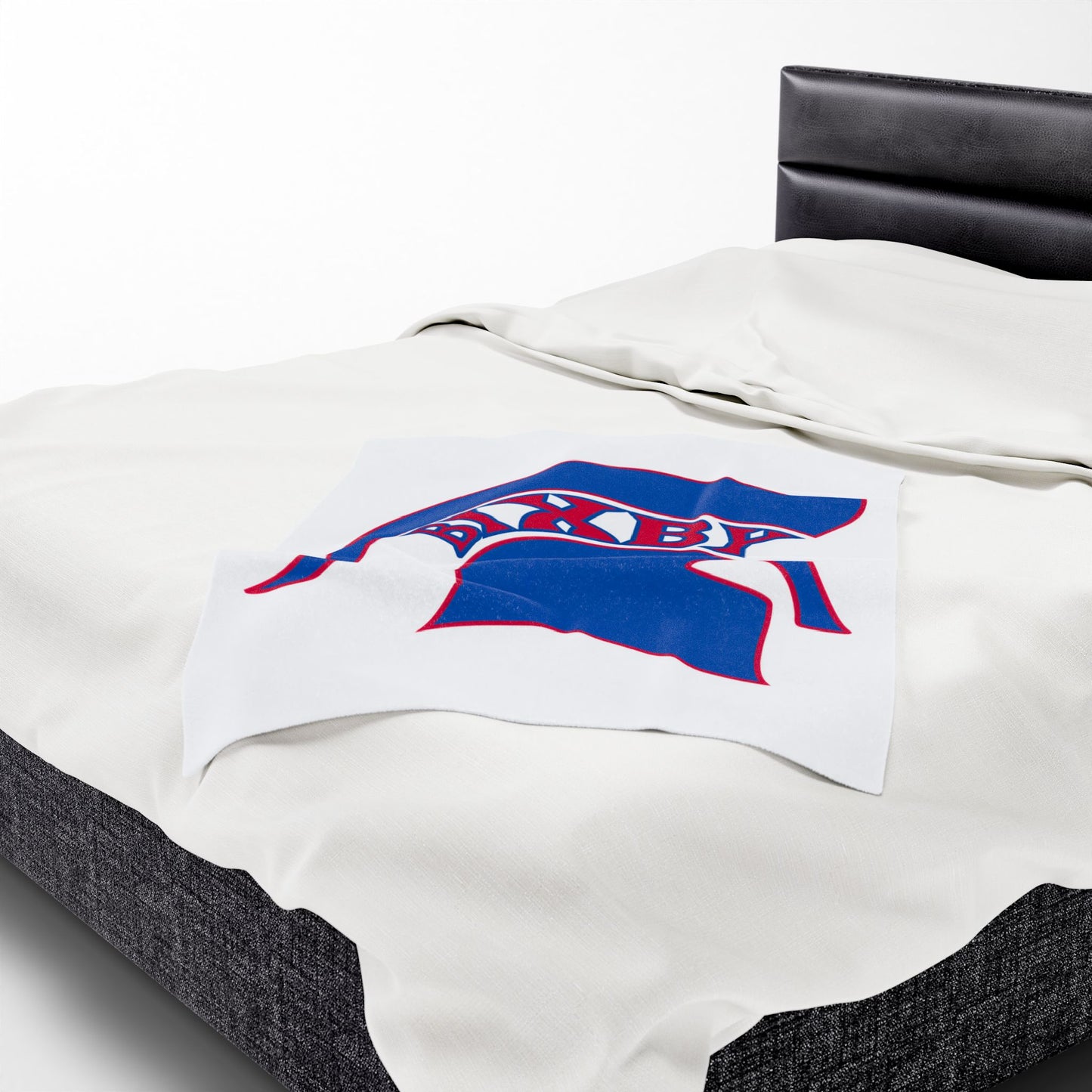 Spartan Blue Logo Velveteen Plush Blanket