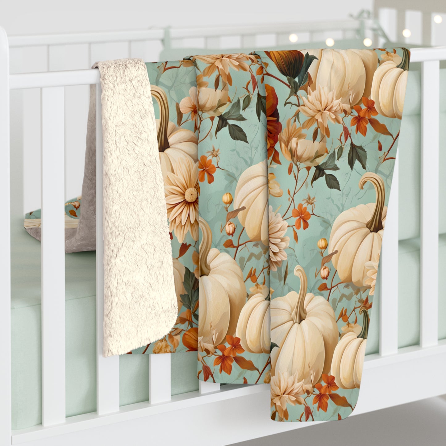 Autumn Floral Sherpa Blanket