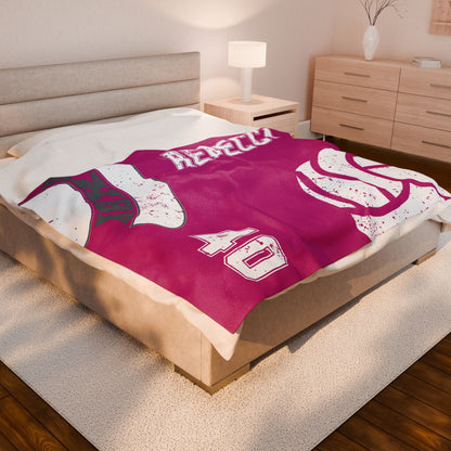 Spartan Volleyball Velveteen Plush Blanket - Customized