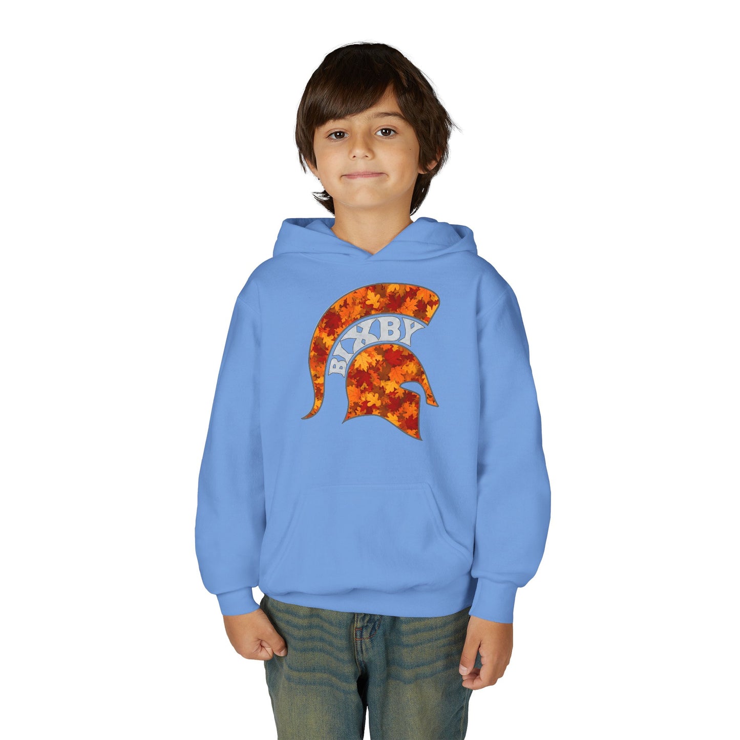 Bixby Spartan Fall Helmet Youth Gildan Hoodie