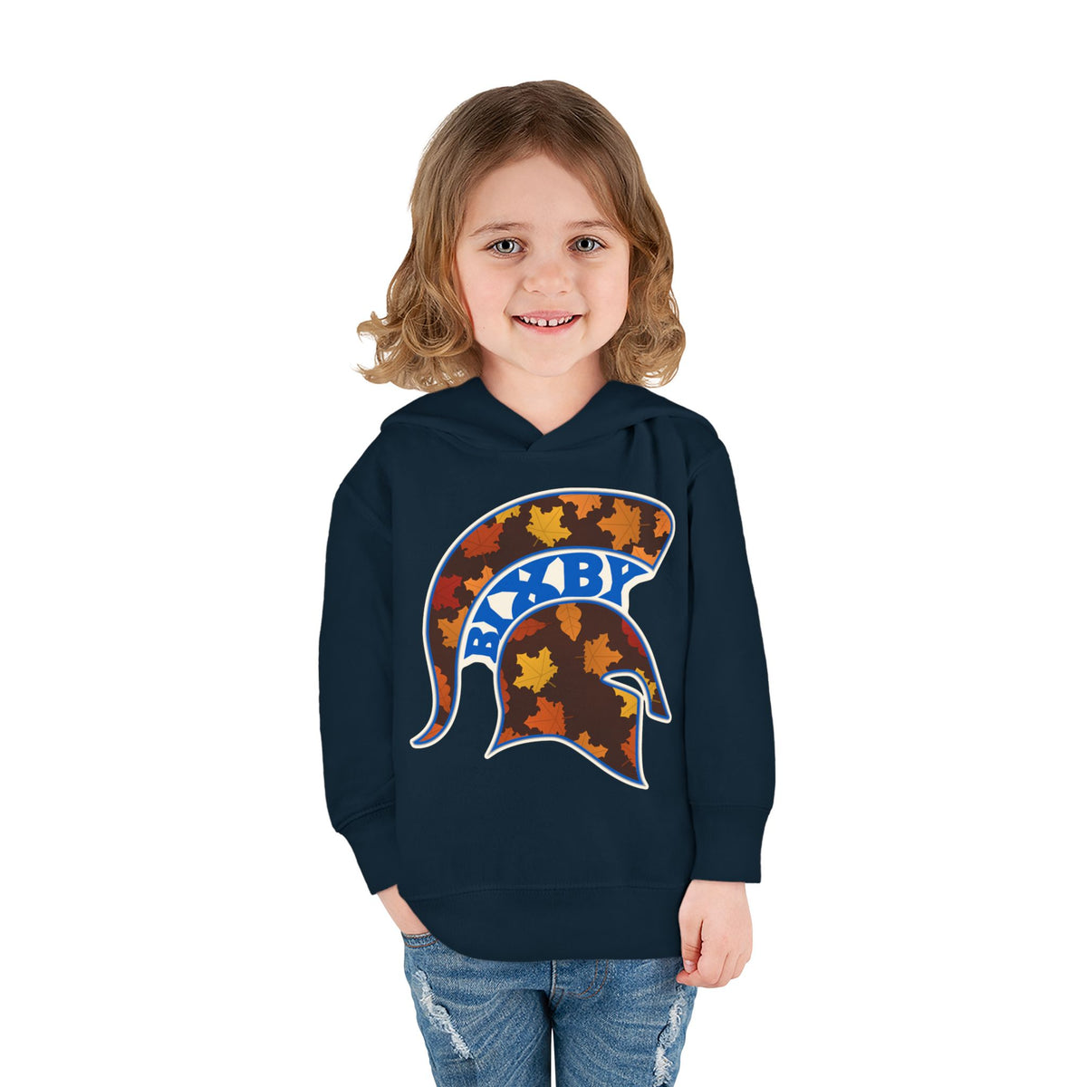 Bixby Spartans Fall Leaves Helmet Toddler Hoodie – Little Spartan Autumn Hoodie