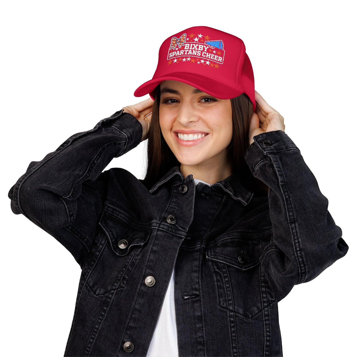 Bixby Spartans Cheer Embroidered Foam Trucker Hat