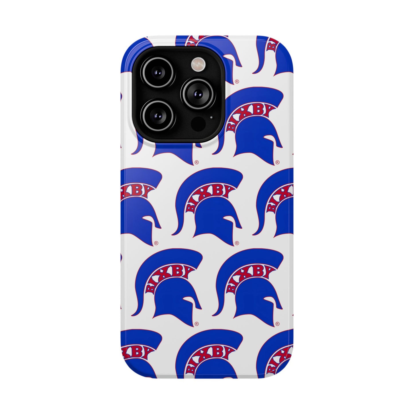 Bixby Spartan Blue Logo Impact Resistant iPhone Case