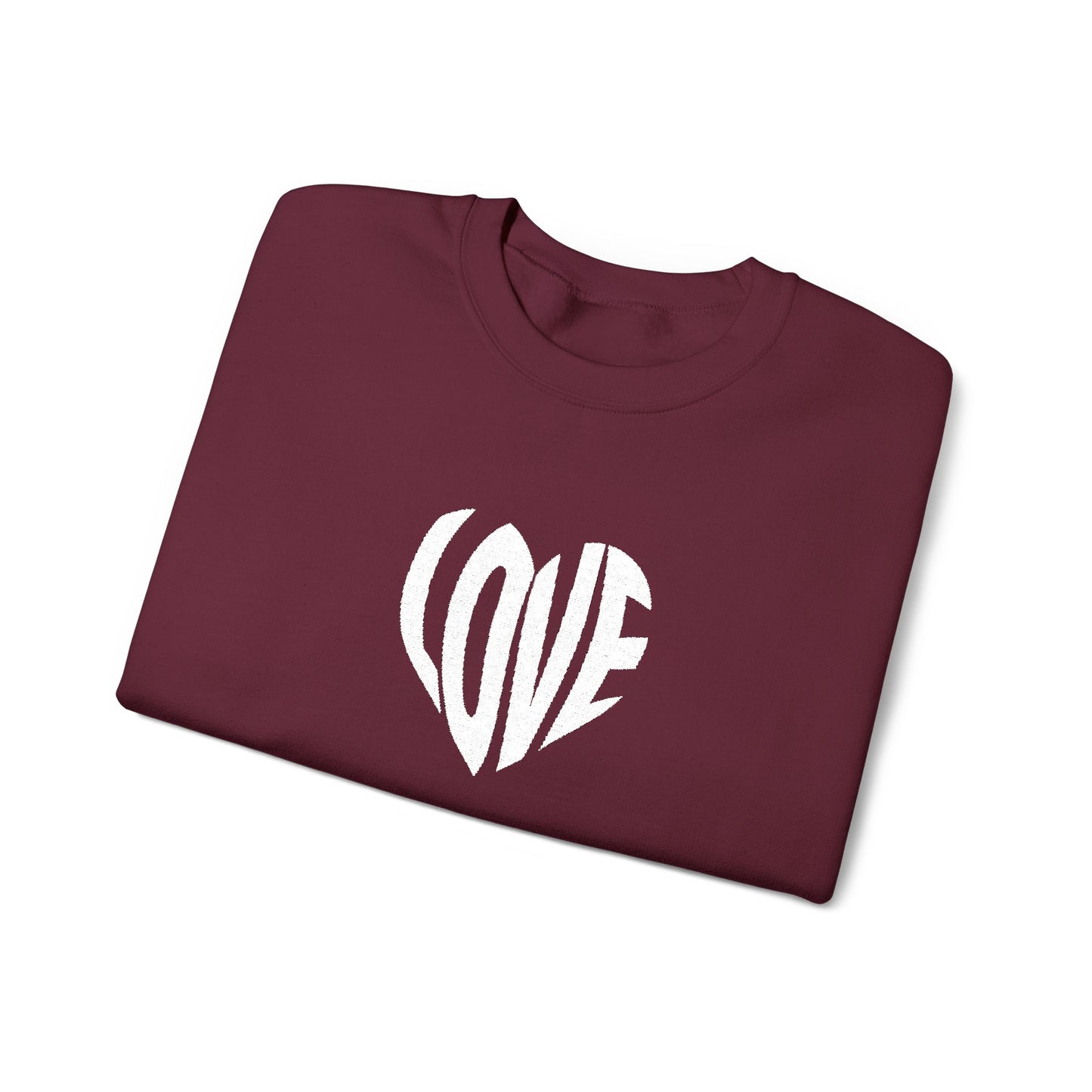 Embroidered Love Heart Gildan Sweatshirt with Dual Sleeve Embroidery
