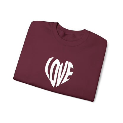 Embroidered Love Heart Gildan Sweatshirt with Dual Sleeve Embroidery