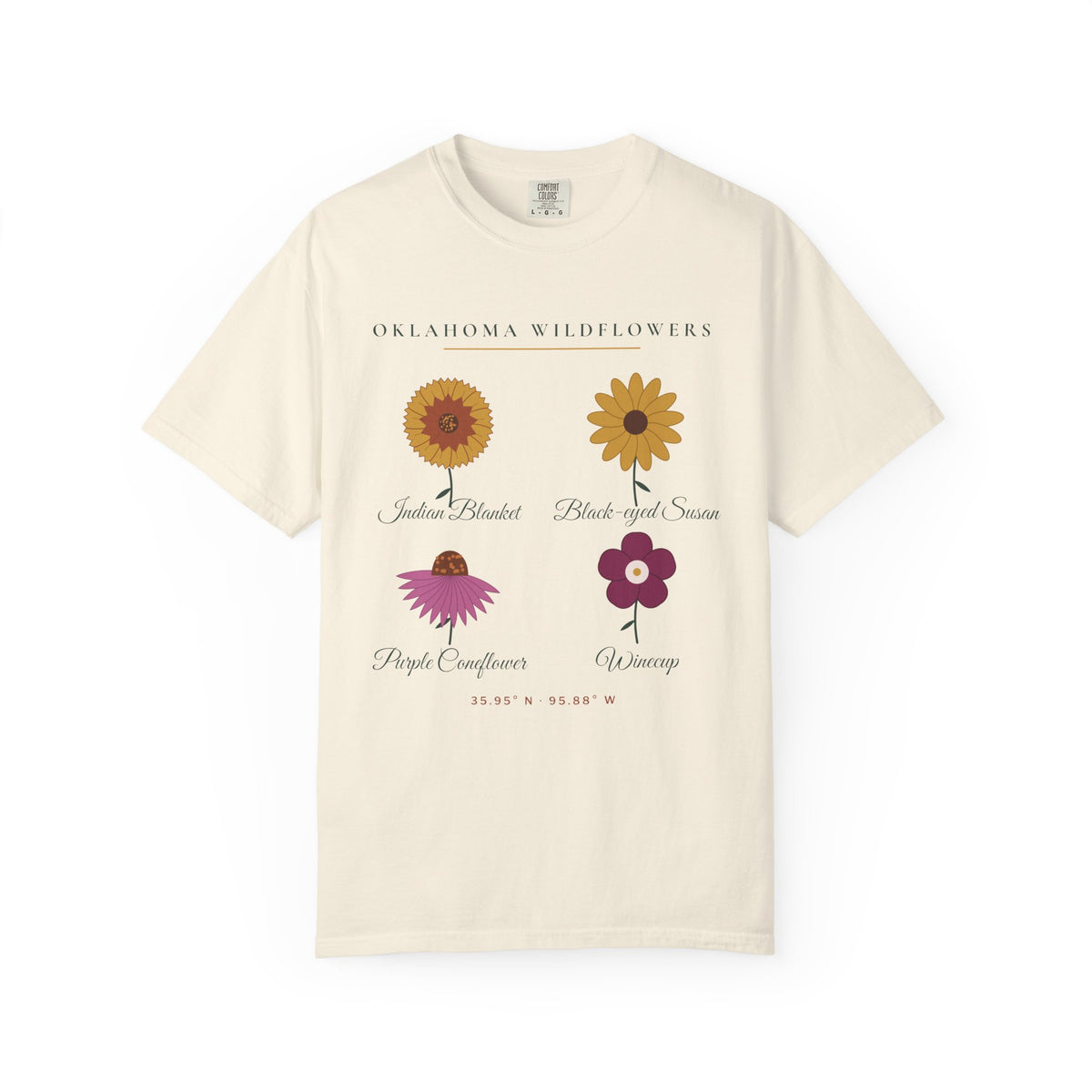 Oklahoma Wildflower Field Guide Tee | Comfort Colors