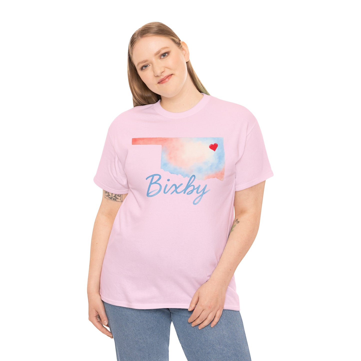 Bixby OK Heart Watercolor Gildan Tee