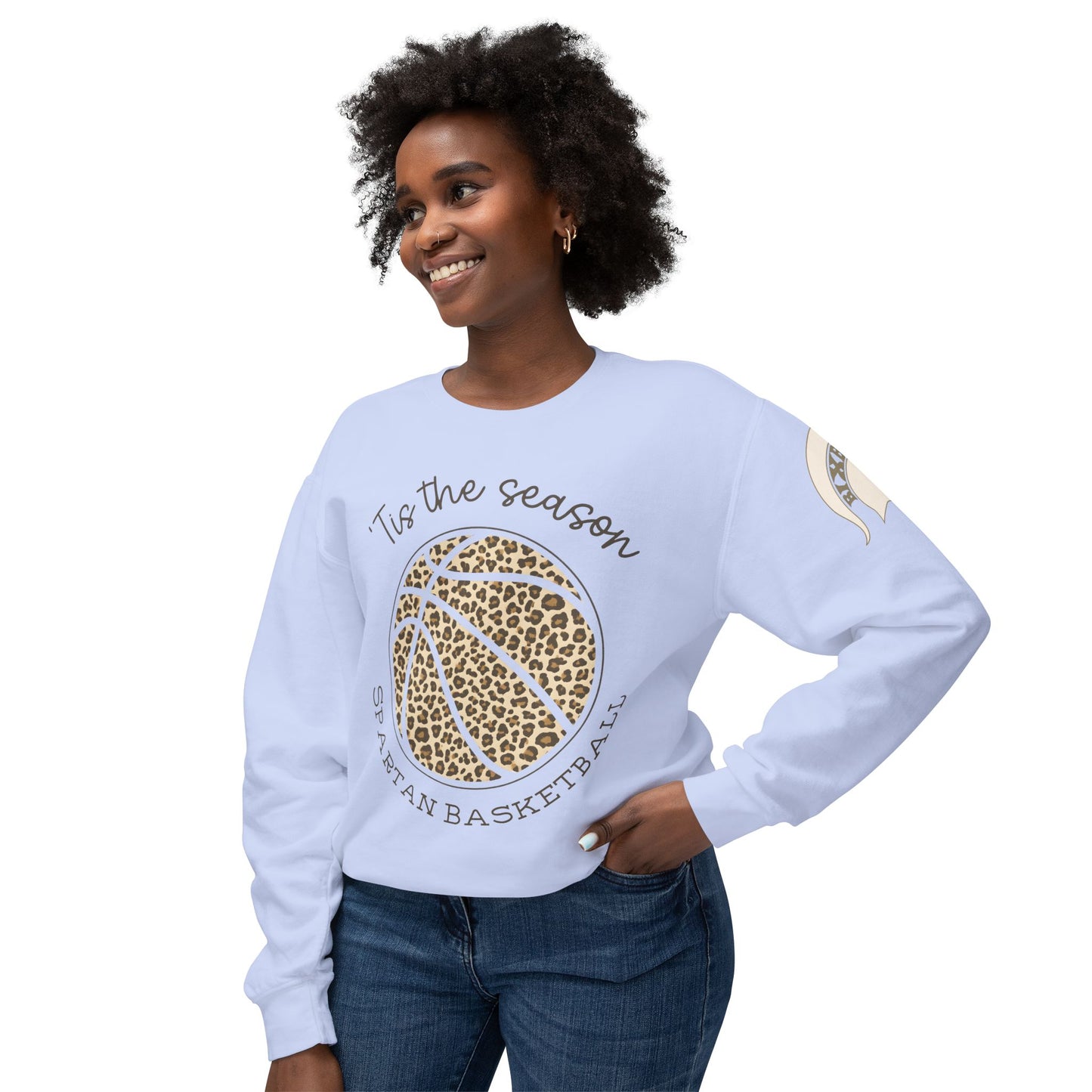 Spartan Basketball ‘Tis the Season Leopard Print Premium Comfort Colors Sweatshirt