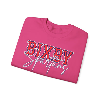 Bixby Spartans Cursive Print Gildan Sweatshirt