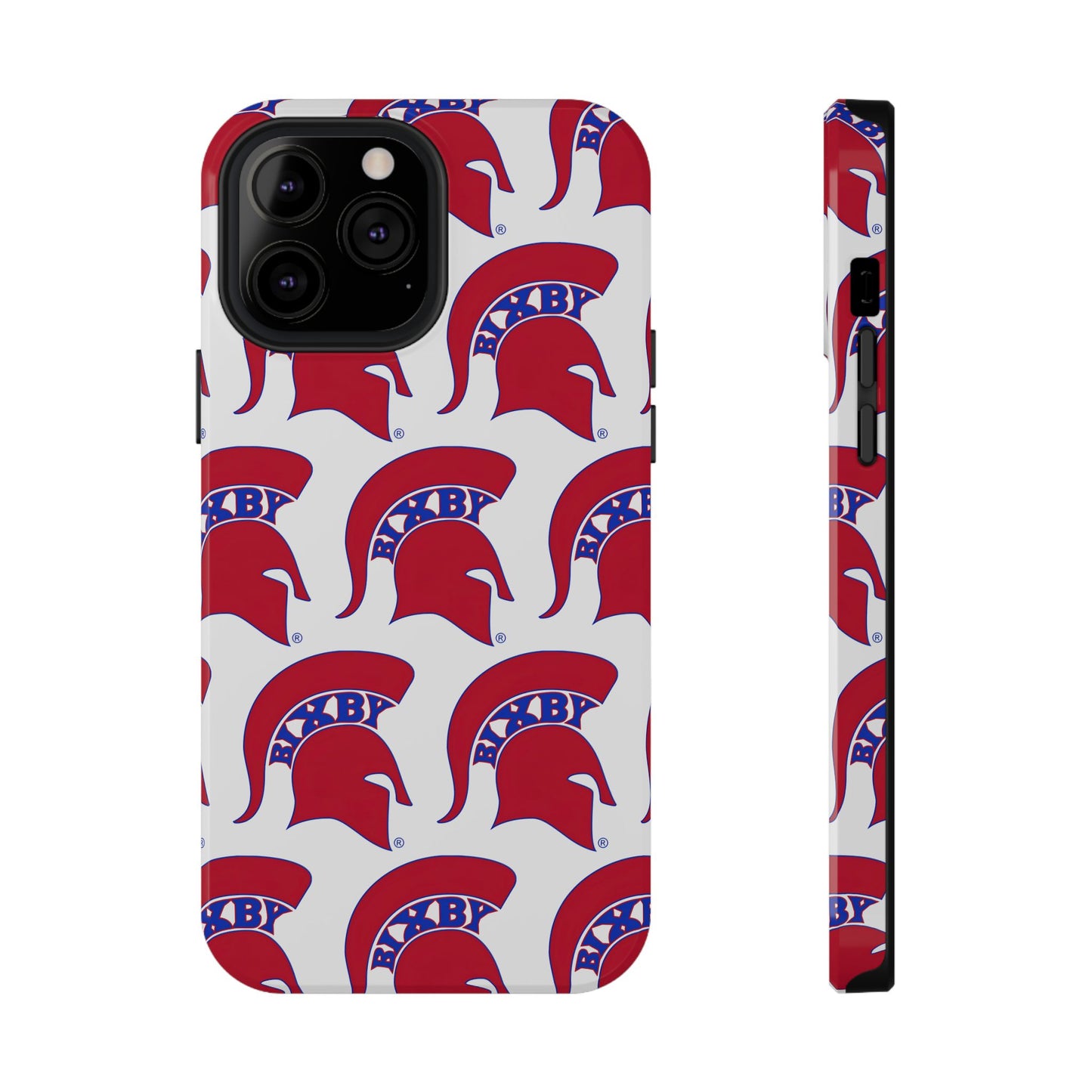 Bixby Spartan Red Logo Impact Resistant iPhone Case